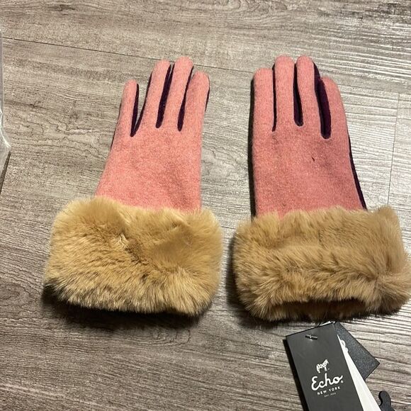 Echo Design Cashmere Blend Gloves , Touch-Screen, Rose, M, - Picture 3 of 5
